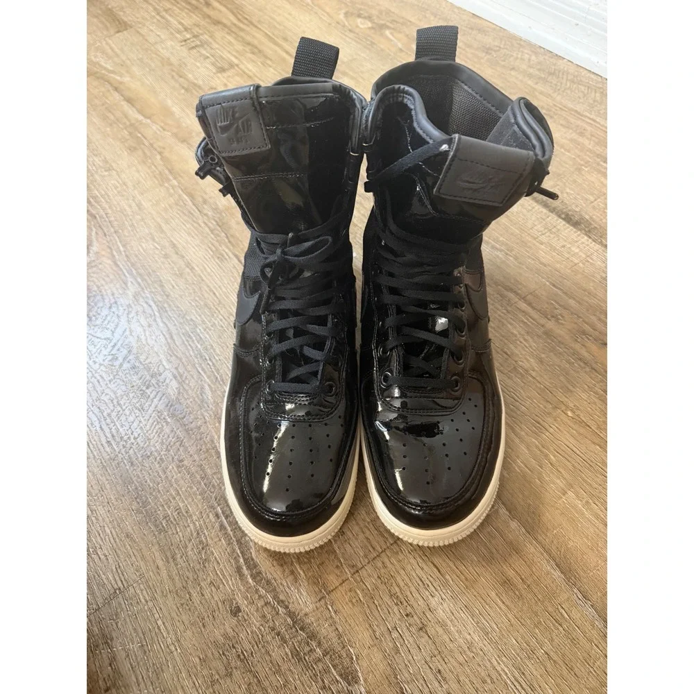 Nike SF Air Force 1 Hi Black Patent Leather AJ0963-001 Womens Size 9 Sneakers